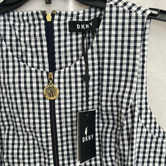 DKNY Black and White Sleeveless Sheath Midi Dress - Picture 3 of 12